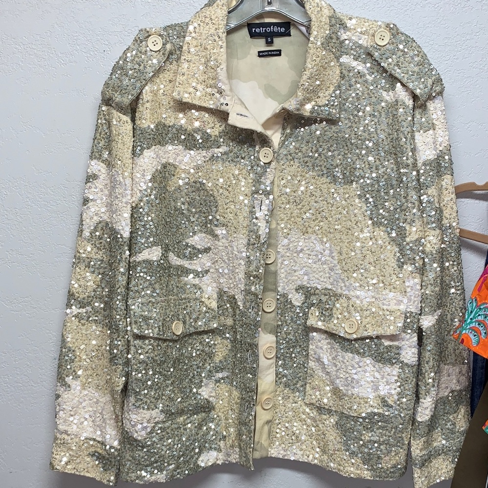 Retrofete Glittering Sequin Utility Jacket